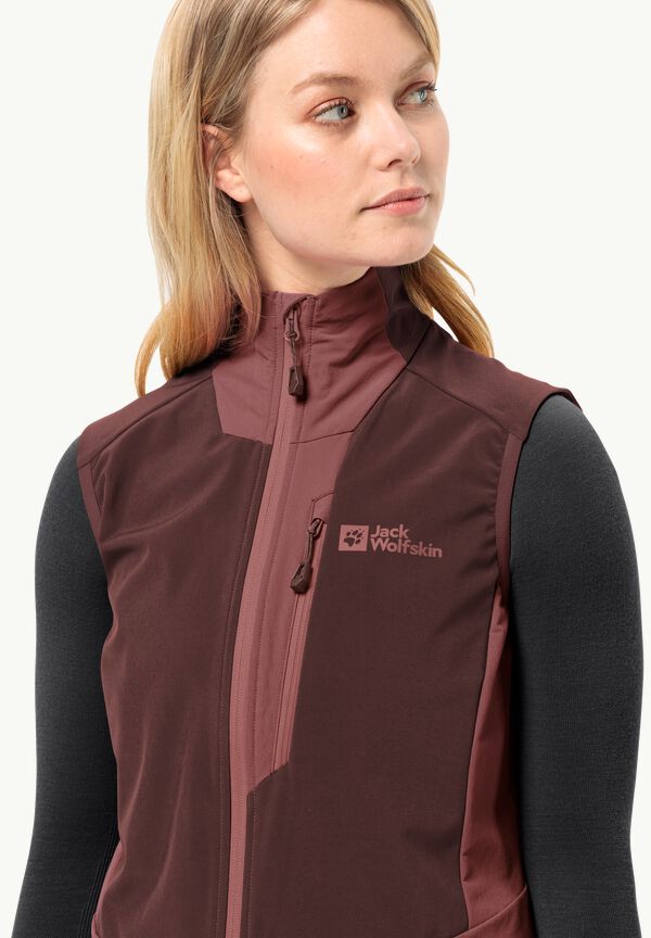 ALPSPITZE VEST W - dark maroon XL - Softshell gilet with RECCO® tracking  system women – JACK WOLFSKIN