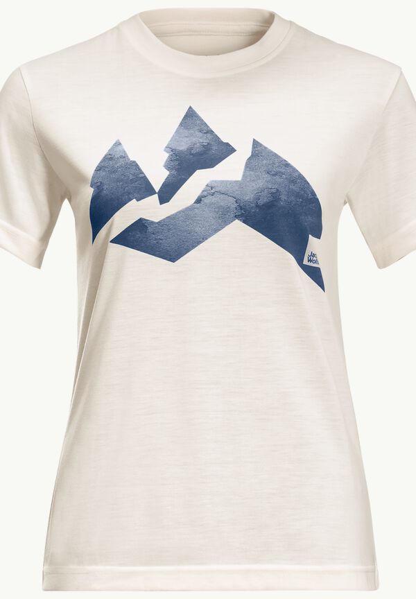 NATURE MOUNTAIN T W - cotton white/blu XS - Women's organic cotton T-shirt  – JACK WOLFSKIN