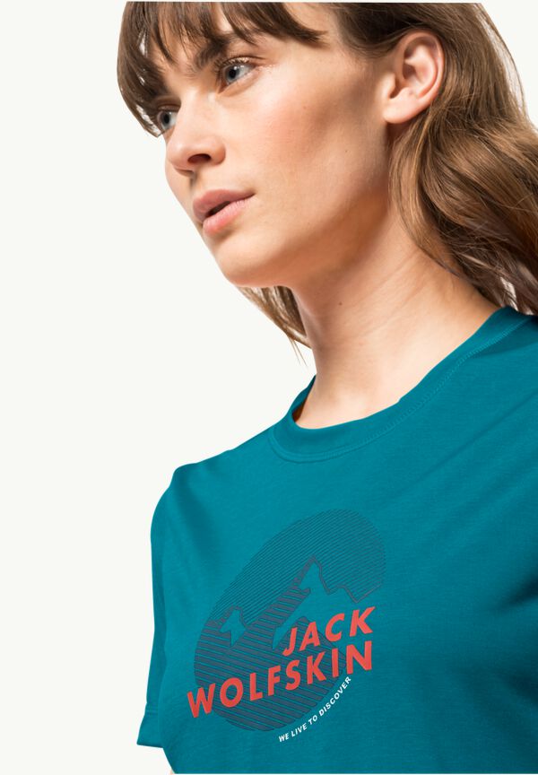 HIKING S/S GRAPHIC T W L - JACK blue WOLFSKIN freshwater - Women\'s – T-shirt