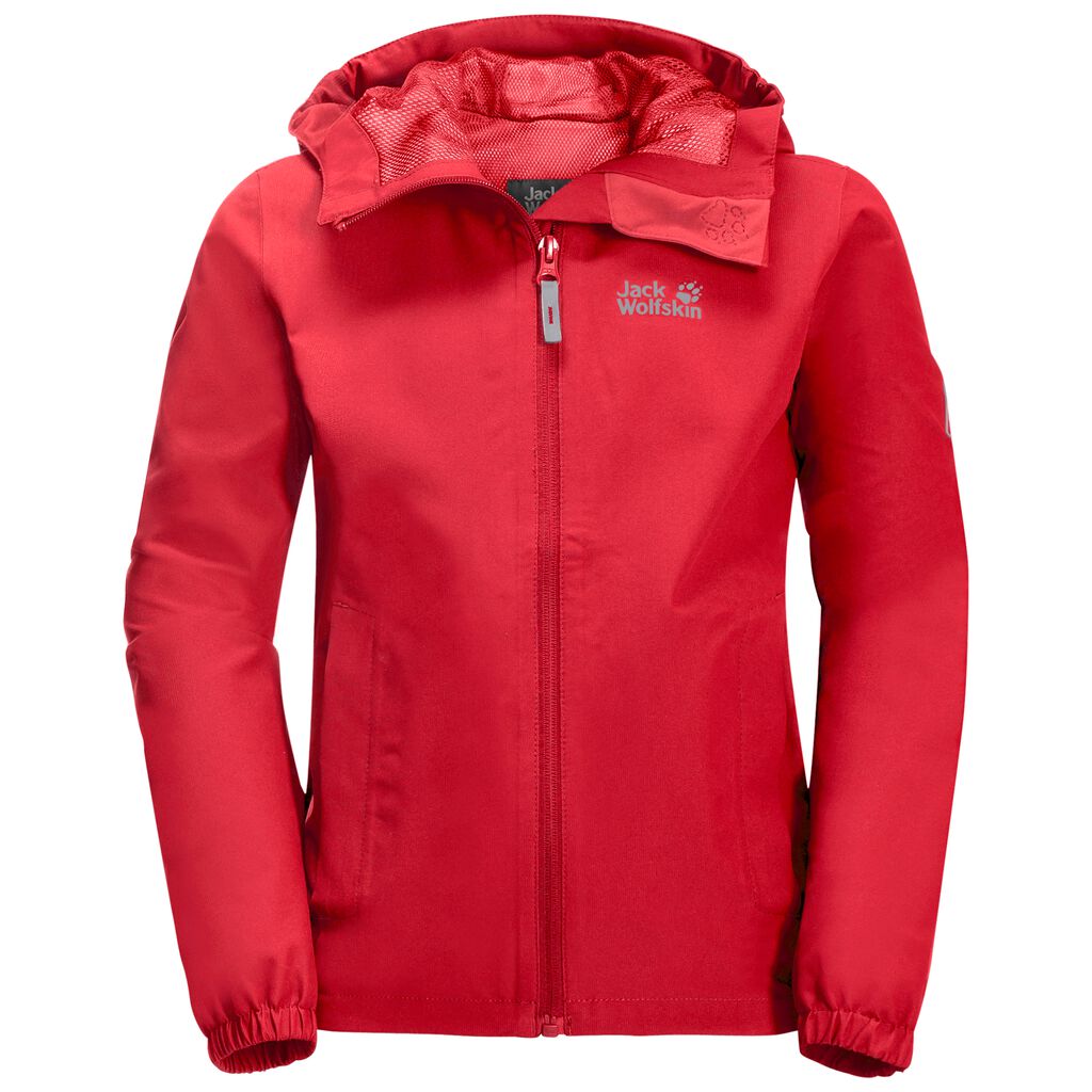 FLAZE JACKET K - peak red 176 - Kids\' rain jacket – JACK WOLFSKIN