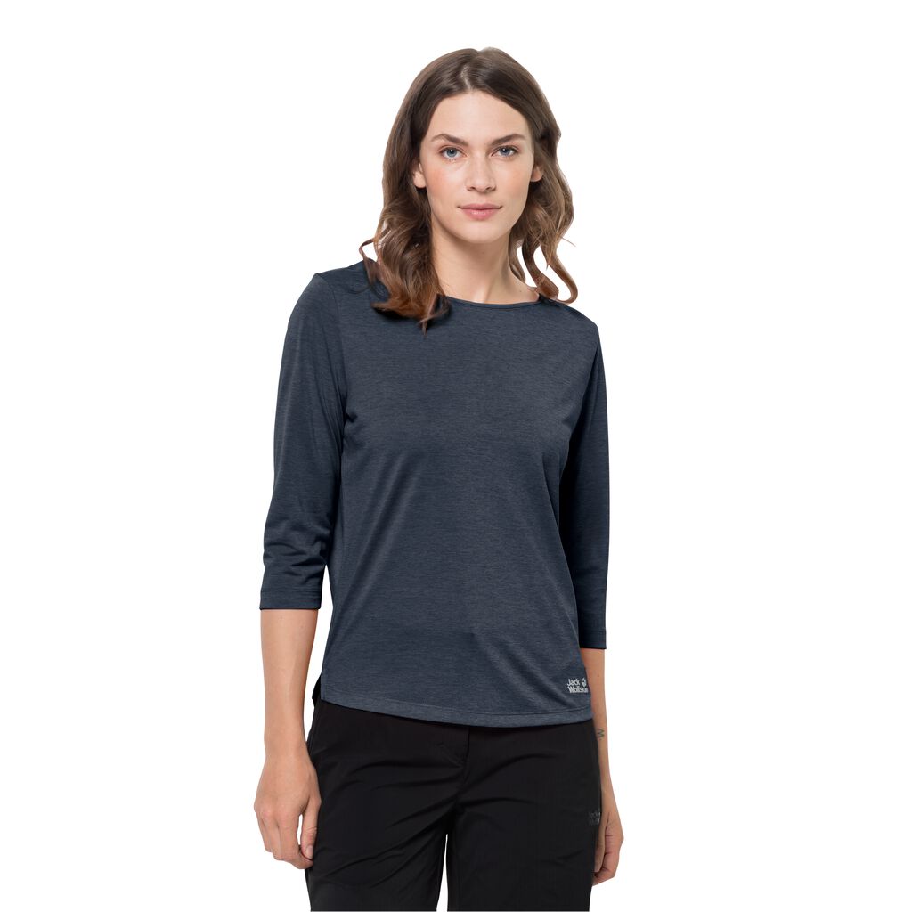 Es ist zu einem supergünstigen Preis im PACK & GO 3/4 T XS shirt – blue JACK WOLFSKIN - W Women\'s Merino - functional half-sleeve night wool