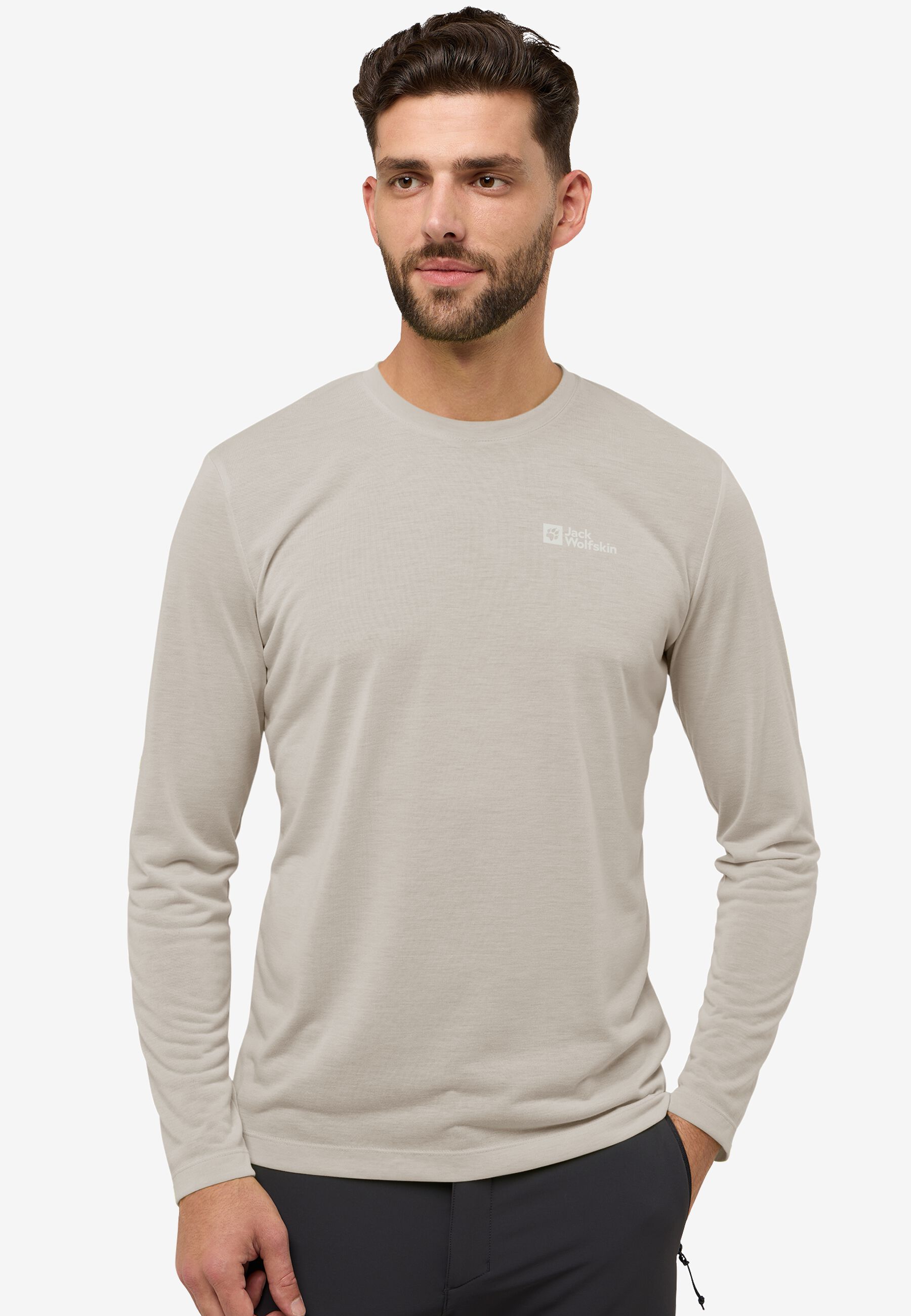 Nottingham Men's Long Sleeve V-Neck Jersey - Hot Cotton Interlock Thermal Undershirt