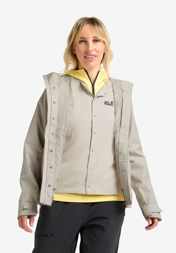 PRELIGHT 3IN1 JKT W pale sand S Women's waterproof 3-in-1