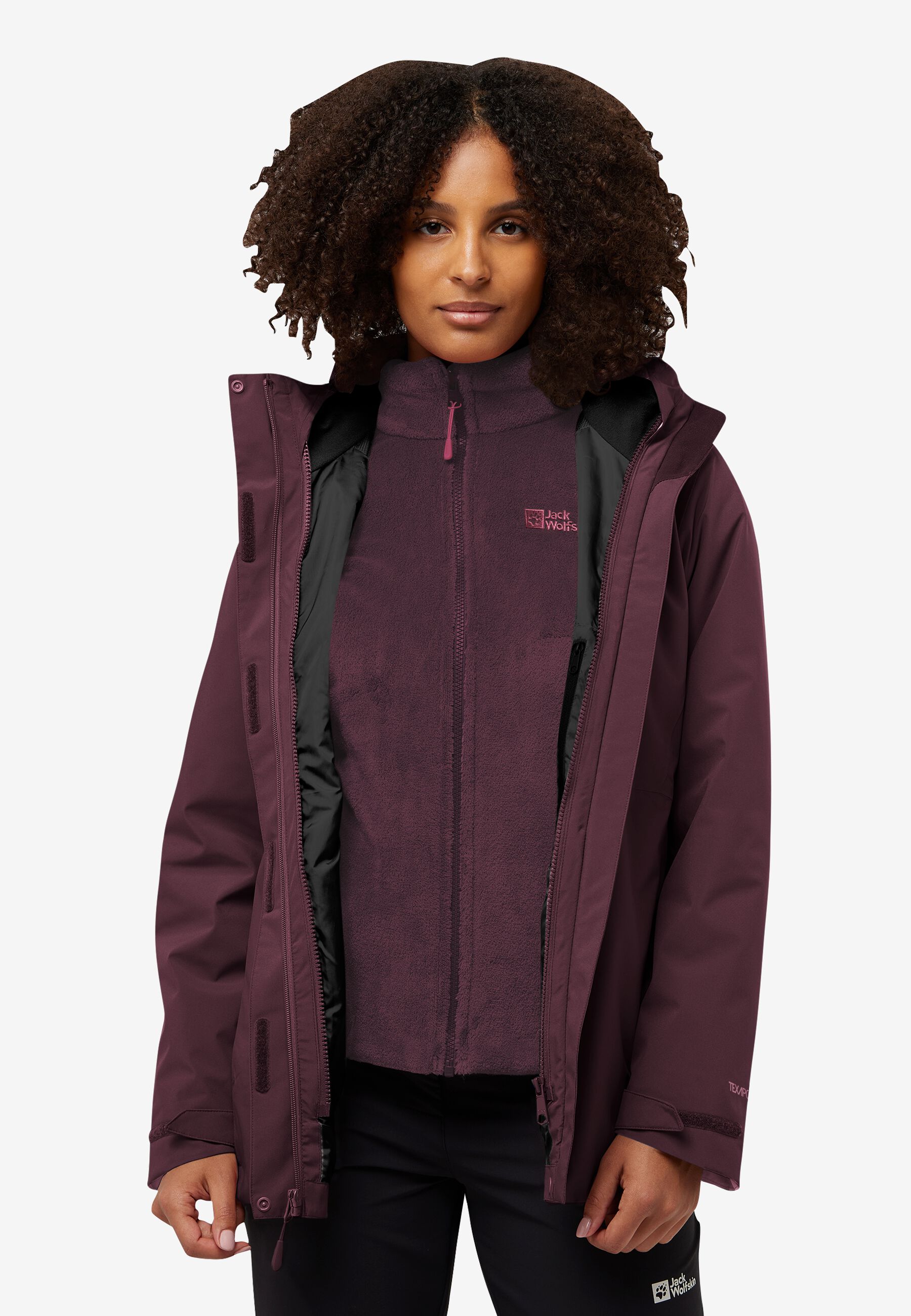 ROTWAND 3IN1 JKT W pale sand S Women's 3-in-1 jacket Women's