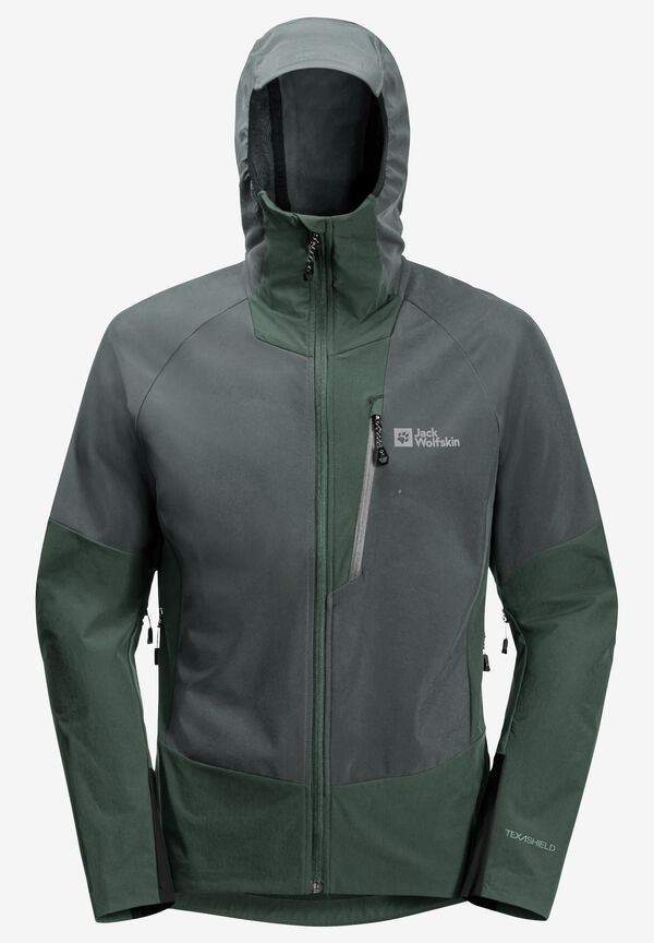 ALPSPITZE HOODY M slate green S Men's softshell ski jacket