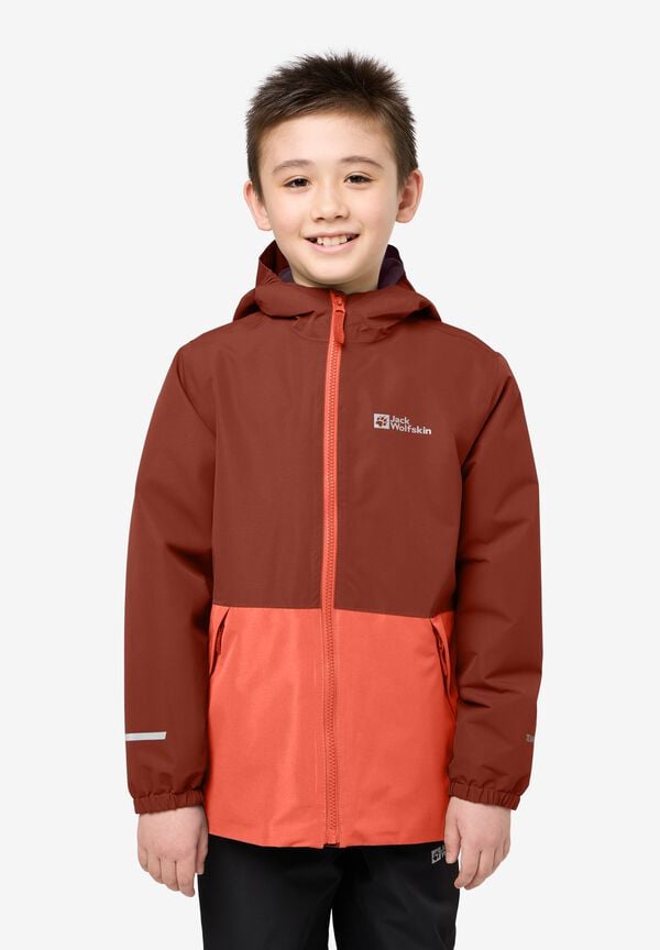 SNOWY DAYS JACKET K intense rust 140 Kids' rain jacket Kids