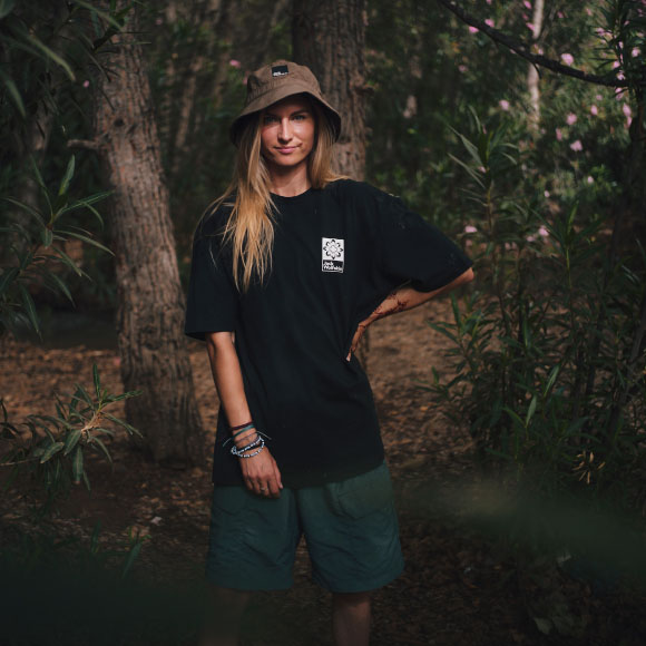 Margarita in front of a forest